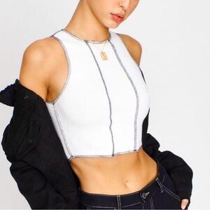 White stitched tank top